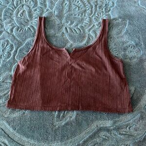 Aerie Gray Cotton Tank Top